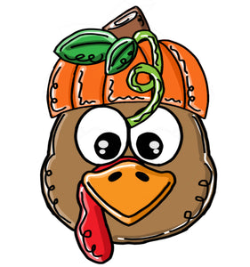 Turkey with Pumpkin Hat