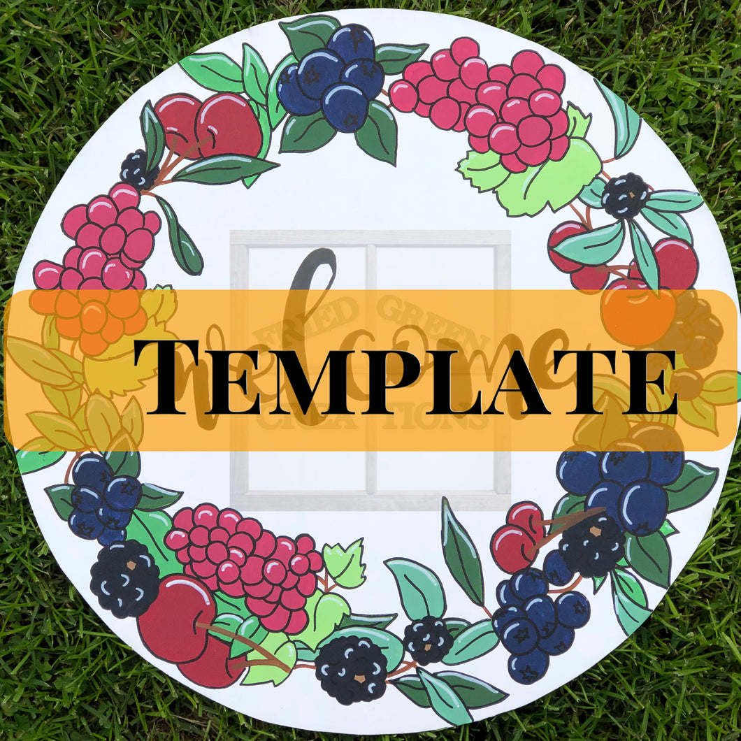 Mixed Berry Fruit Round Template