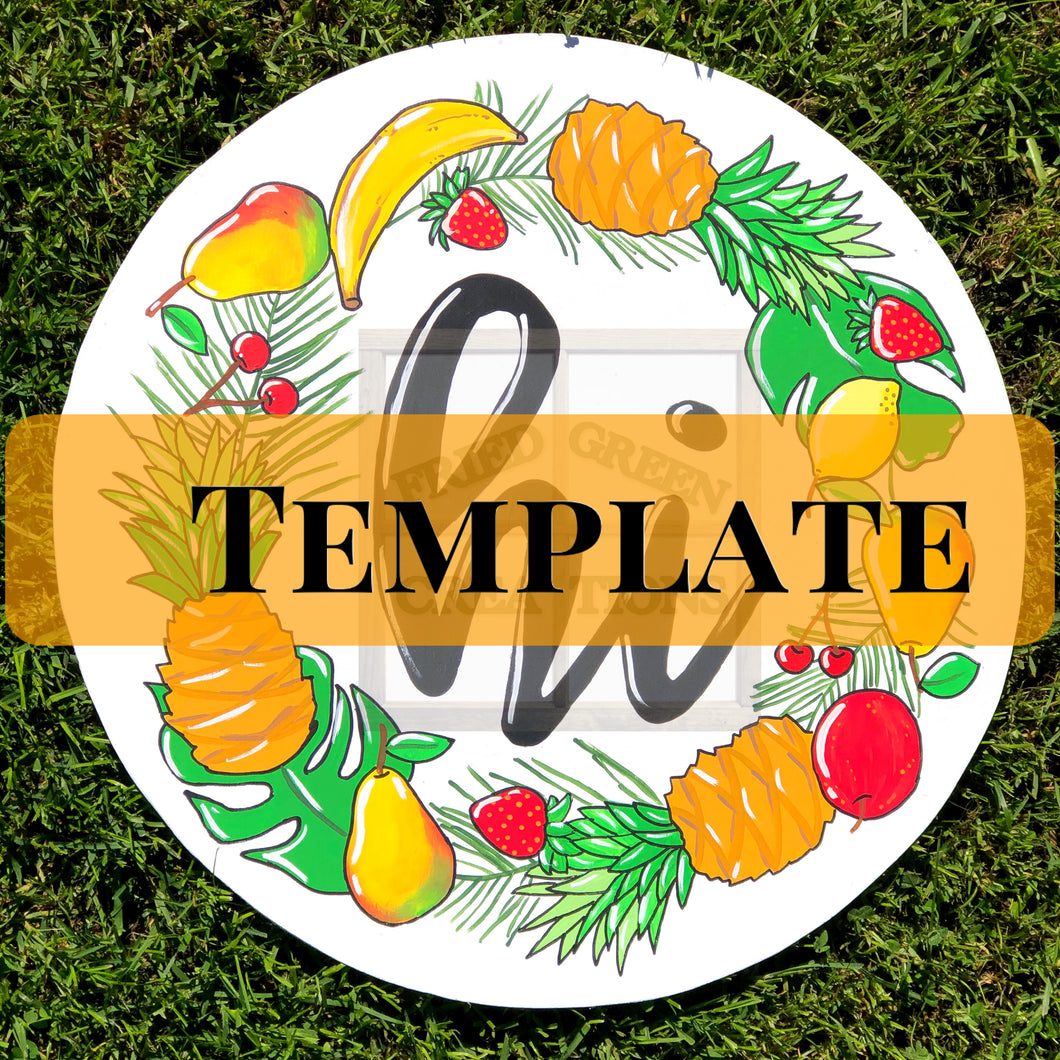 Tropical Fruit Round Template