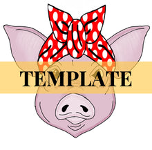 Load image into Gallery viewer, Pig with Bandana TEMPLATE