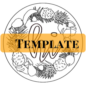 Tropical Fruit Round Template