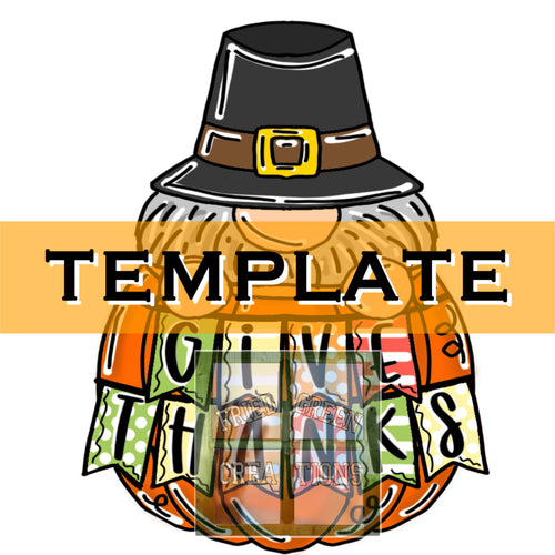 Pumpkin Pilgrim Gnome TEMPLATE